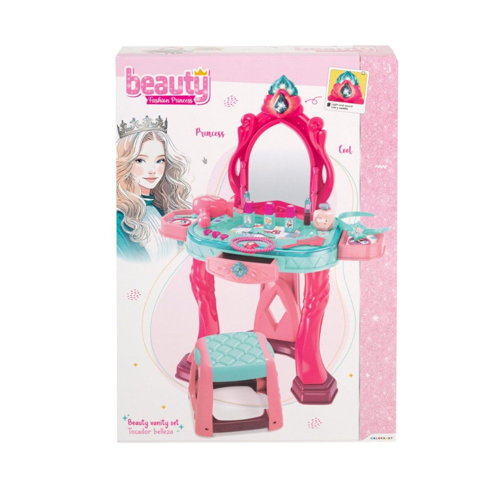 Toucador de Beleza com luz 76x34x57 cm (banco e acessórios incluidos)