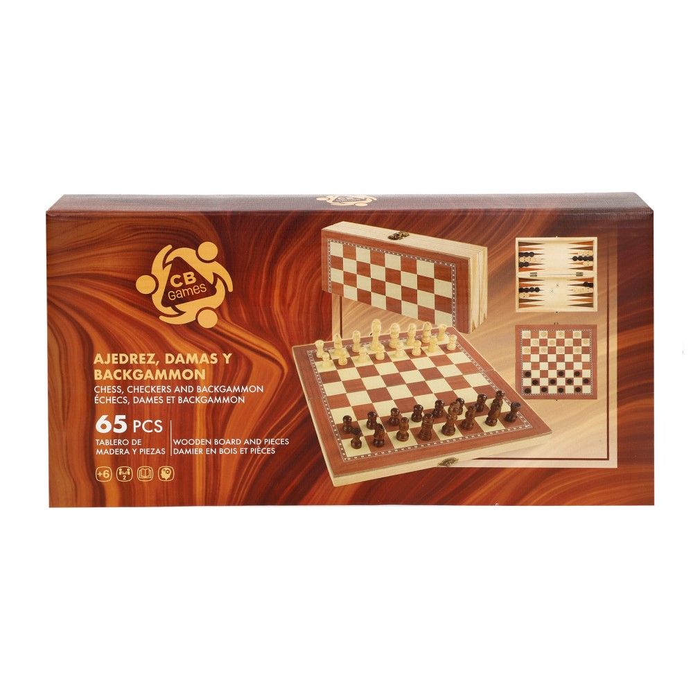 Xadrez, Damas e Gamão dobrável (30x30cm)