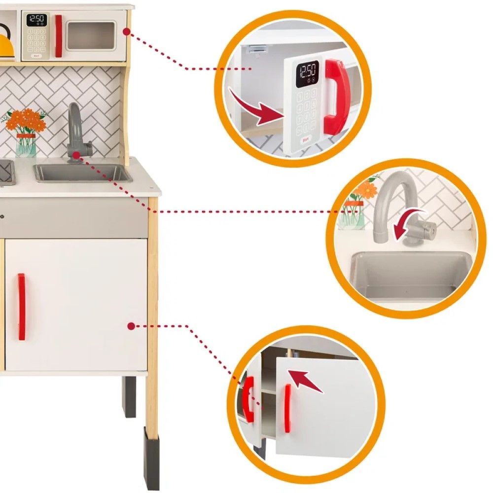 Cozinha de Madeira Electronica 95x60x30cm (c/acessórios)
