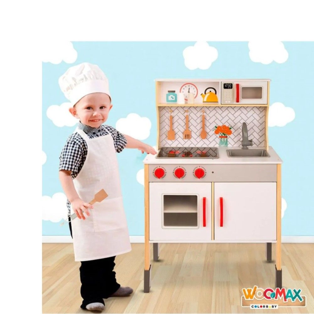 Cozinha de Madeira Electronica 95x60x30cm (c/acessórios)