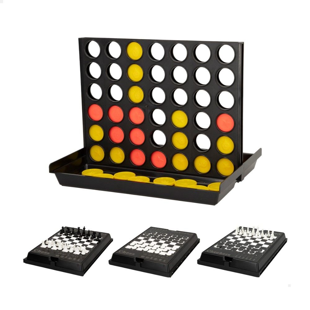 Jogos 3 em 1 - Xadrez, Damas + 4 em Linha