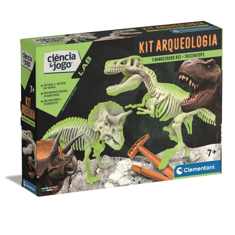 Ciência e Jogo - Kit Arqueologia, Tiranossauro Rex + Triceratops