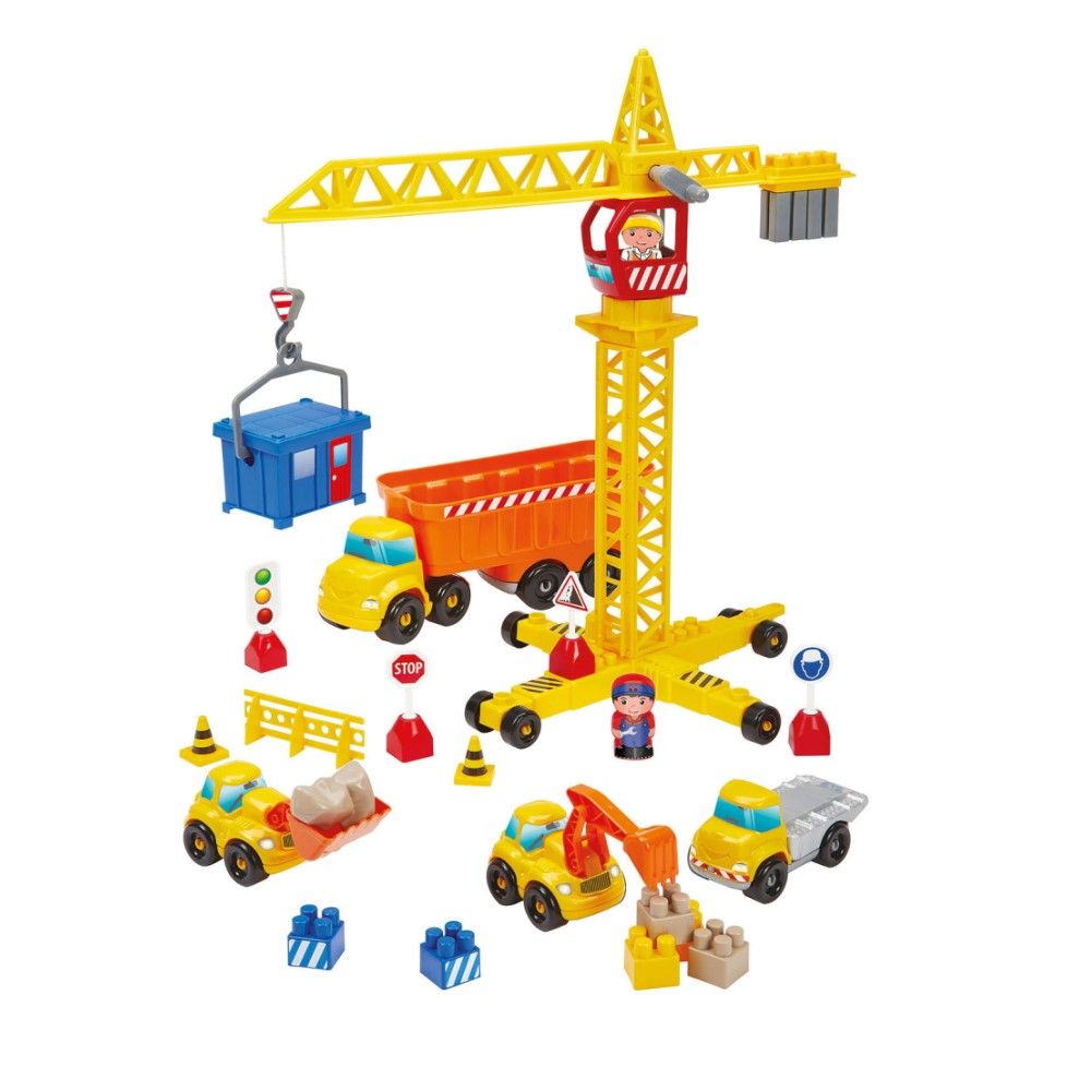 Conjunto de Construção Civil com Grua (80 peças)