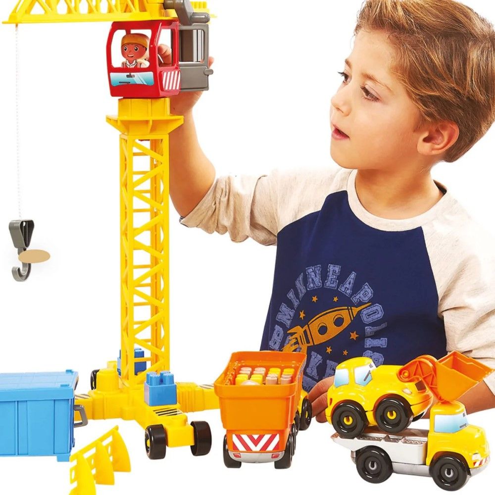 Conjunto de Construção Civil com Grua (80 peças)