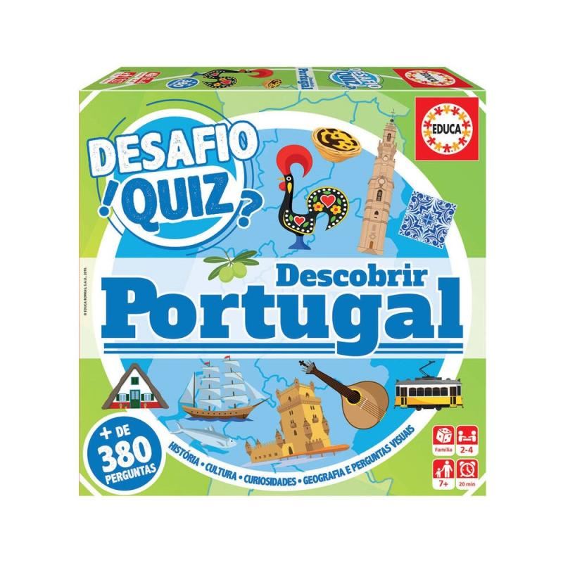 Jogos de Tabuleiro - Desafio Quiz, Descobrir Portugal