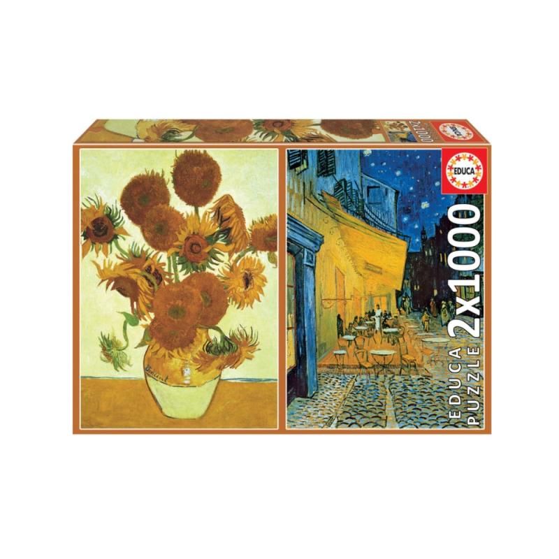 Pzl 2x1000 - Vincent Van Gogh, Vaso de Girrassois + Café Terrace)