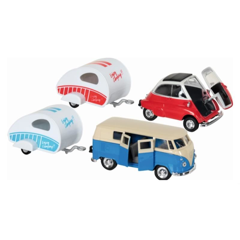 Volkswagen Microbus/BMW-Isetta com caravana (display 4un)