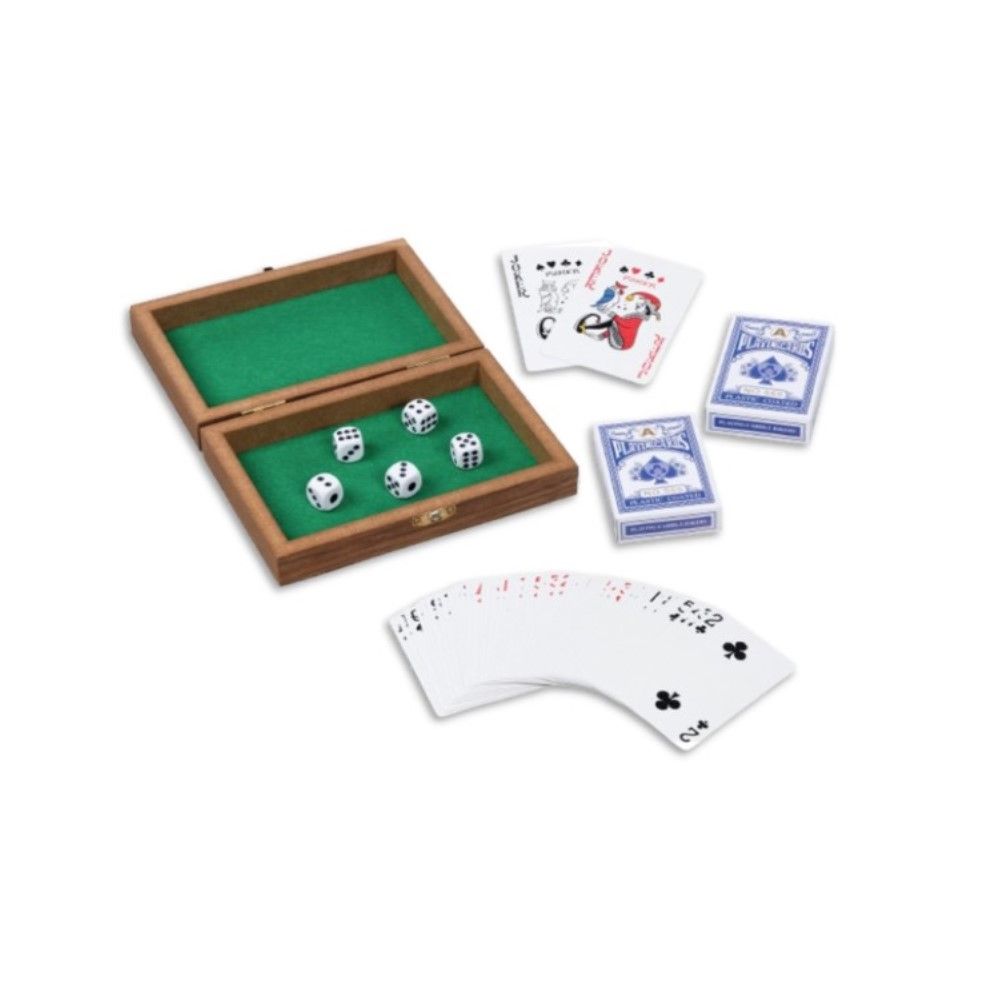 Jogos de Cartas - Caixa com dados e naipes de cartas