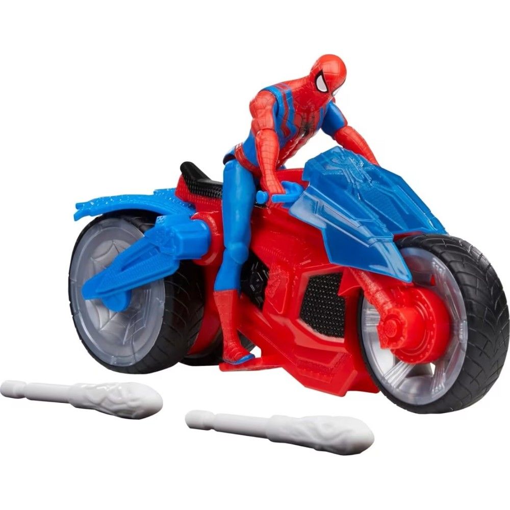 Spider-Man - Mota Lança teias c/ Figura de 10 cm