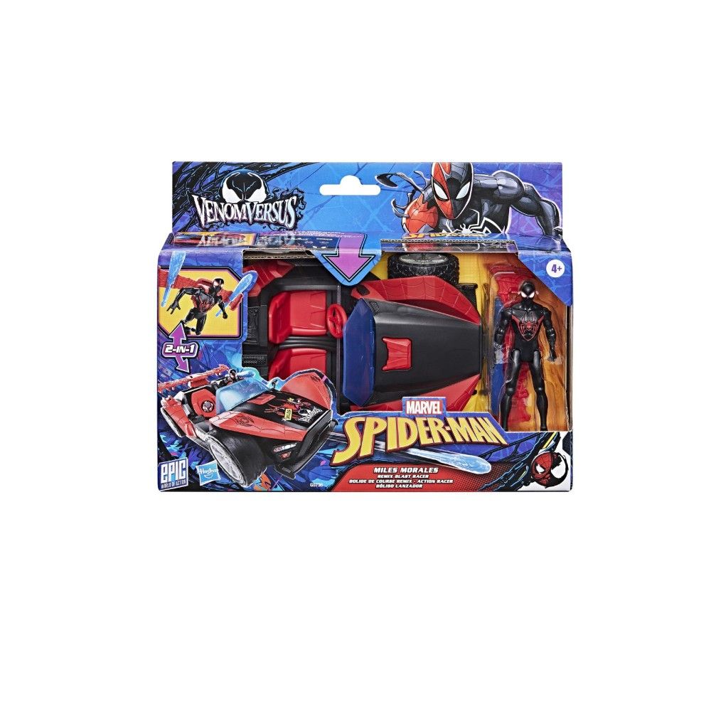 Spider-Man - Carro Miles Miles Morales c/ Figura 10 cm