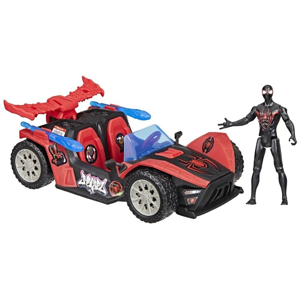 Spider-Man - Carro Miles Miles Morales c/ Figura 10 cm