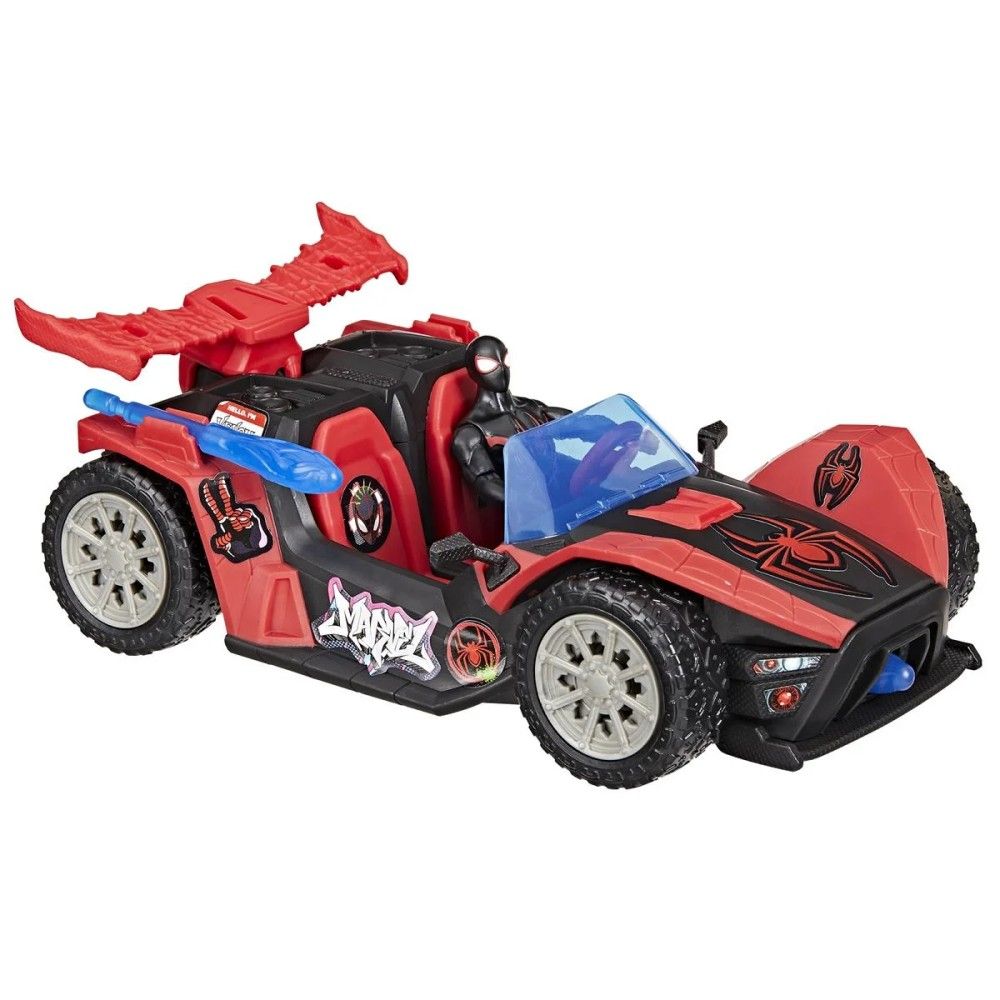 Spider-Man - Carro Miles Miles Morales c/ Figura 10 cm