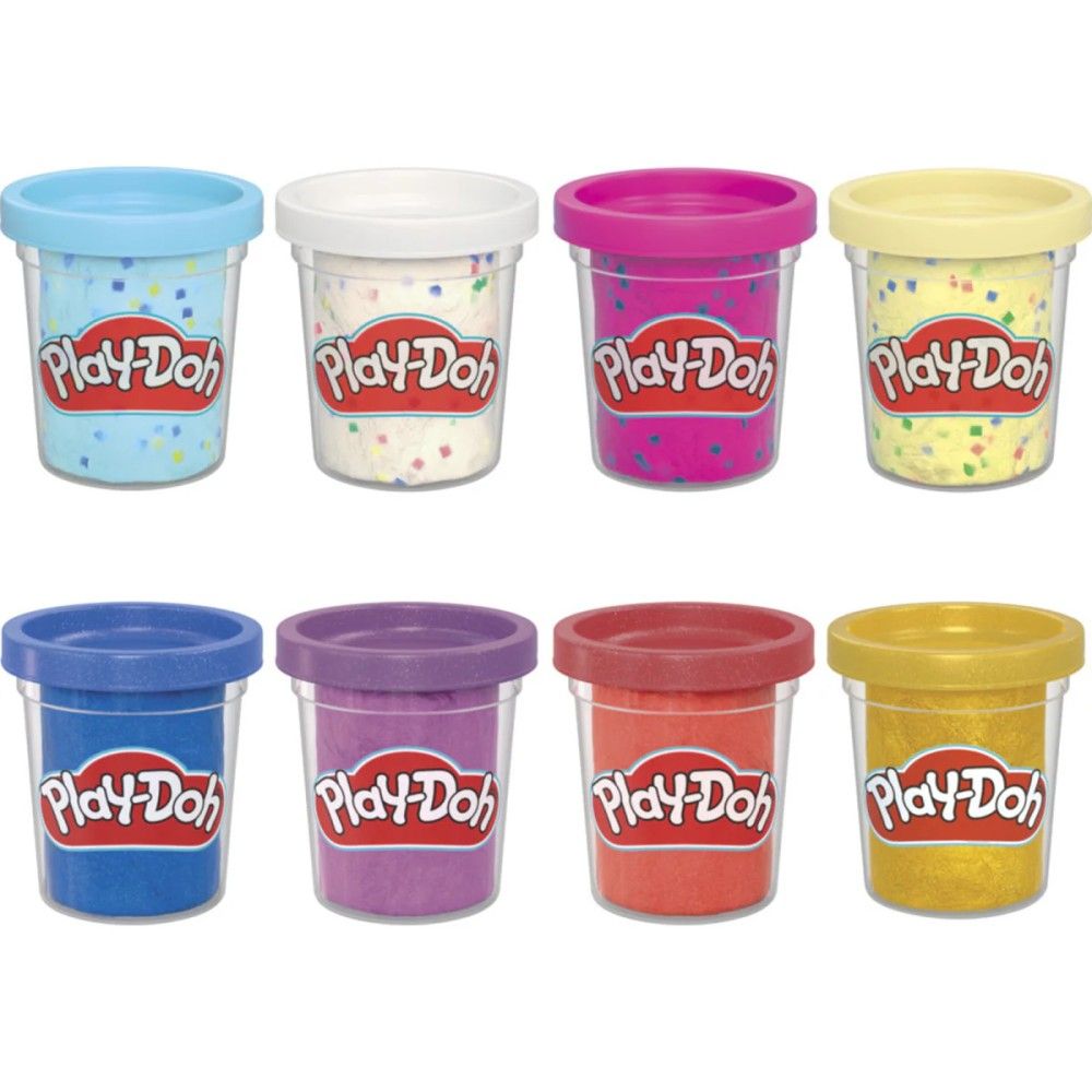 Play-Doh - Pack de 4 Potes Confeti e Glitter (85 gr)