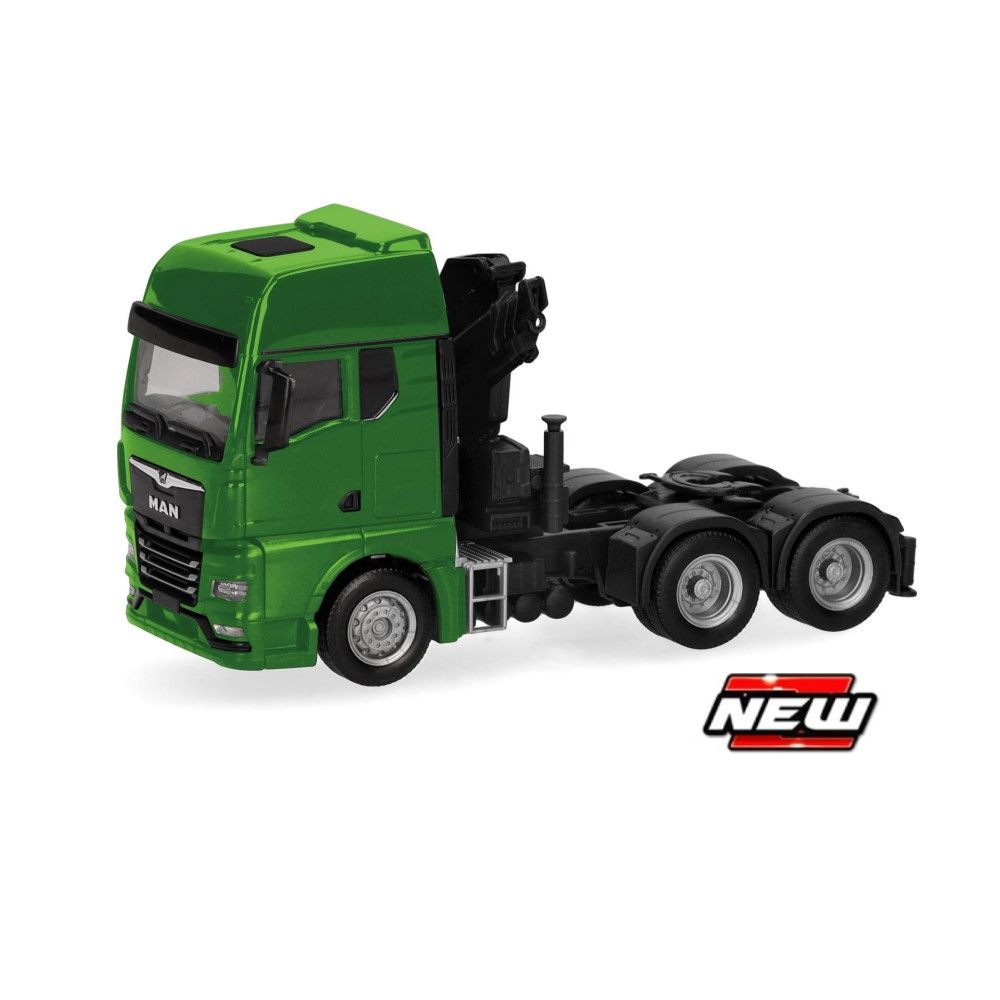 1/87 - Trator rigido com Grua MAN TGX GX, 3 eixos, verde