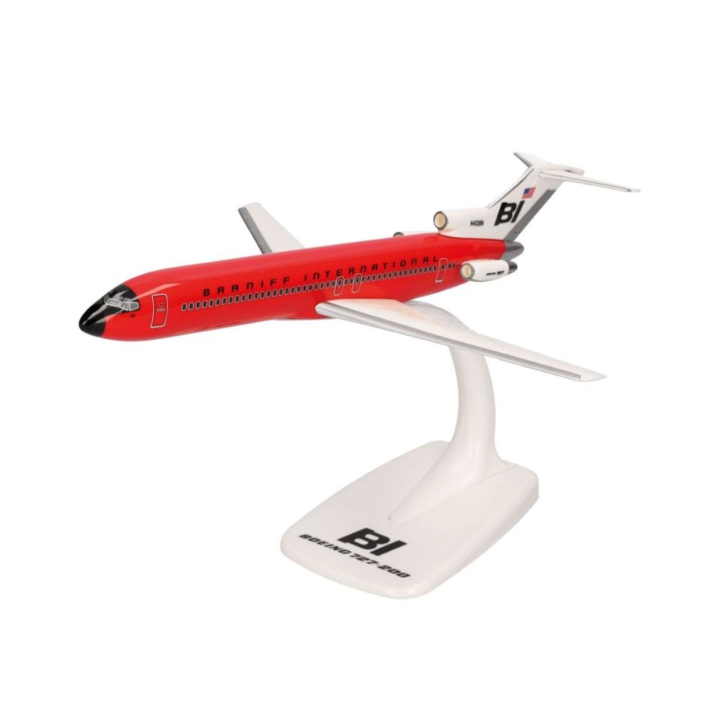 1/200 - Boeing 727-200 Braniff International  Solid Red - N401BN