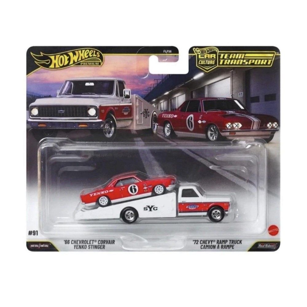 1/64 - Team Transport `66 Chevrolet Corvair Yenko Stinger + `72 Chevy c/ rampa