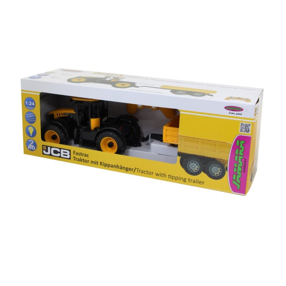 1/24 - Trator JCB Fastrac com Reboque Basculante - 2,4GHz