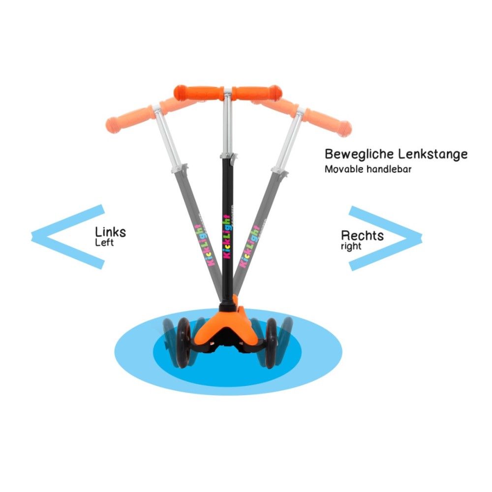 Trotinete Kick Light com luz, Laranja