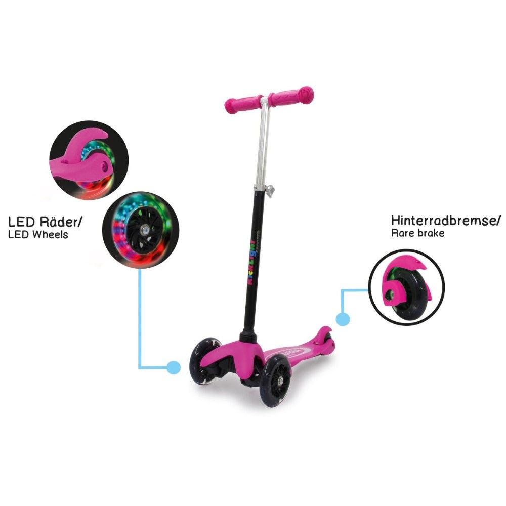 Trotinete Kick Light com luz, Rosa