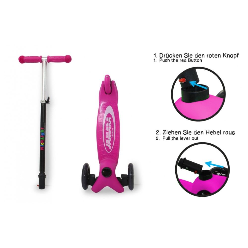 Trotinete Kick Light com luz, Rosa