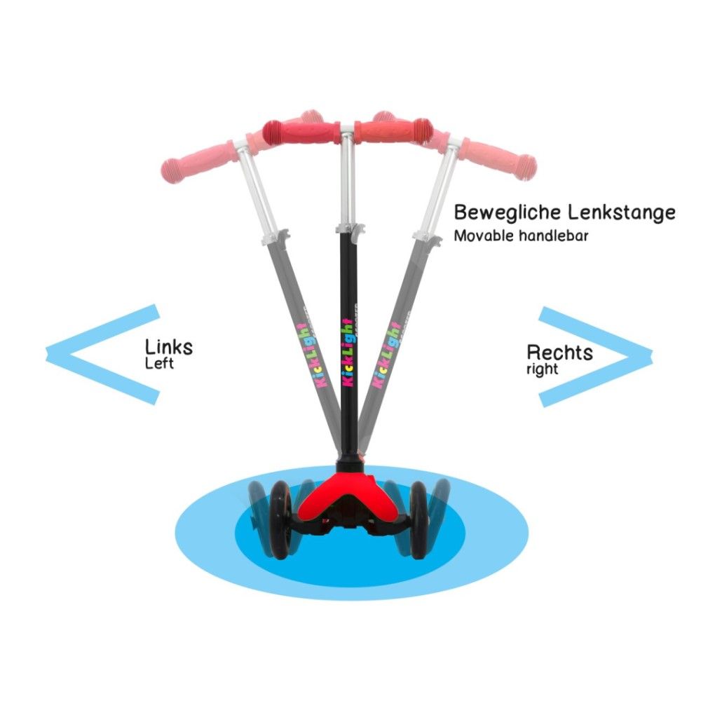 Trotinete Kick Light com luz, Vermelha