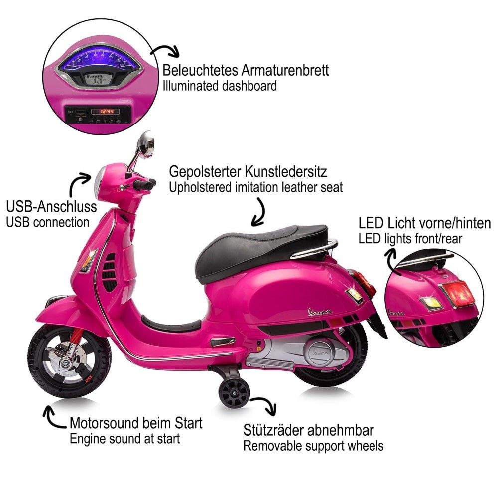 Vespa GTS 125, Cor-de-rosa 12.6V