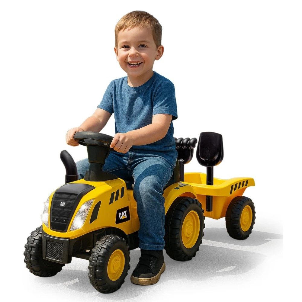 Andador Caterpillar Tractor com reboque 2 em 1