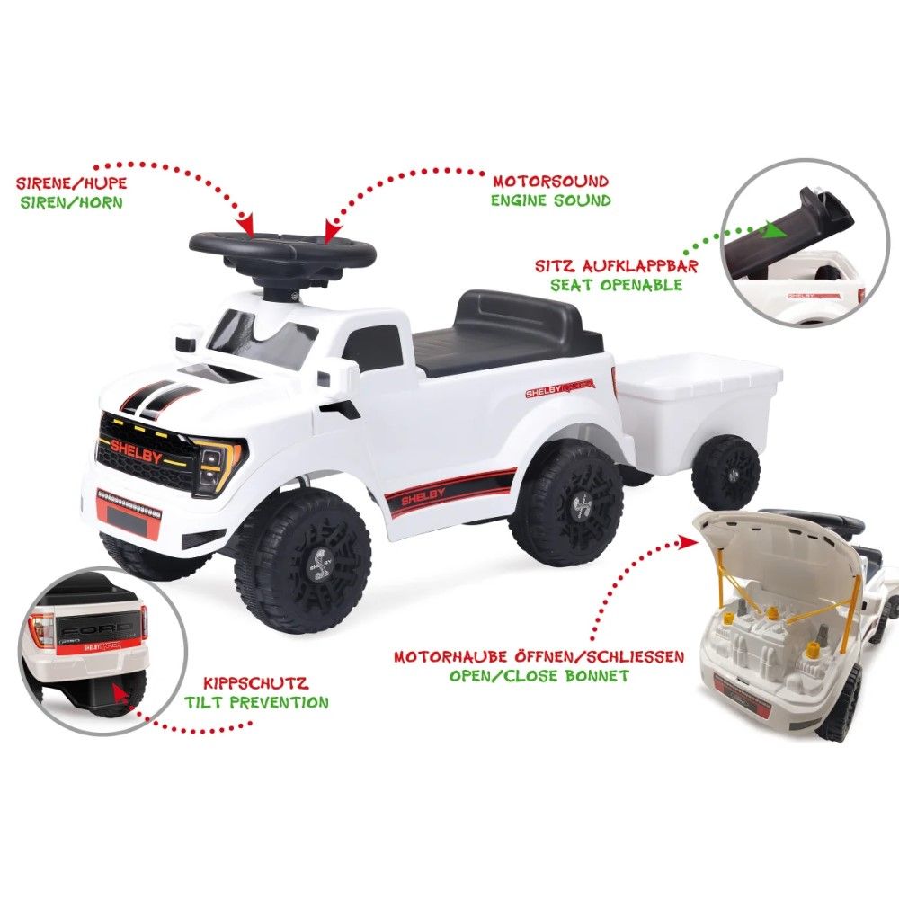 Andador Ford F-150 Raptor com Reboque, Branco