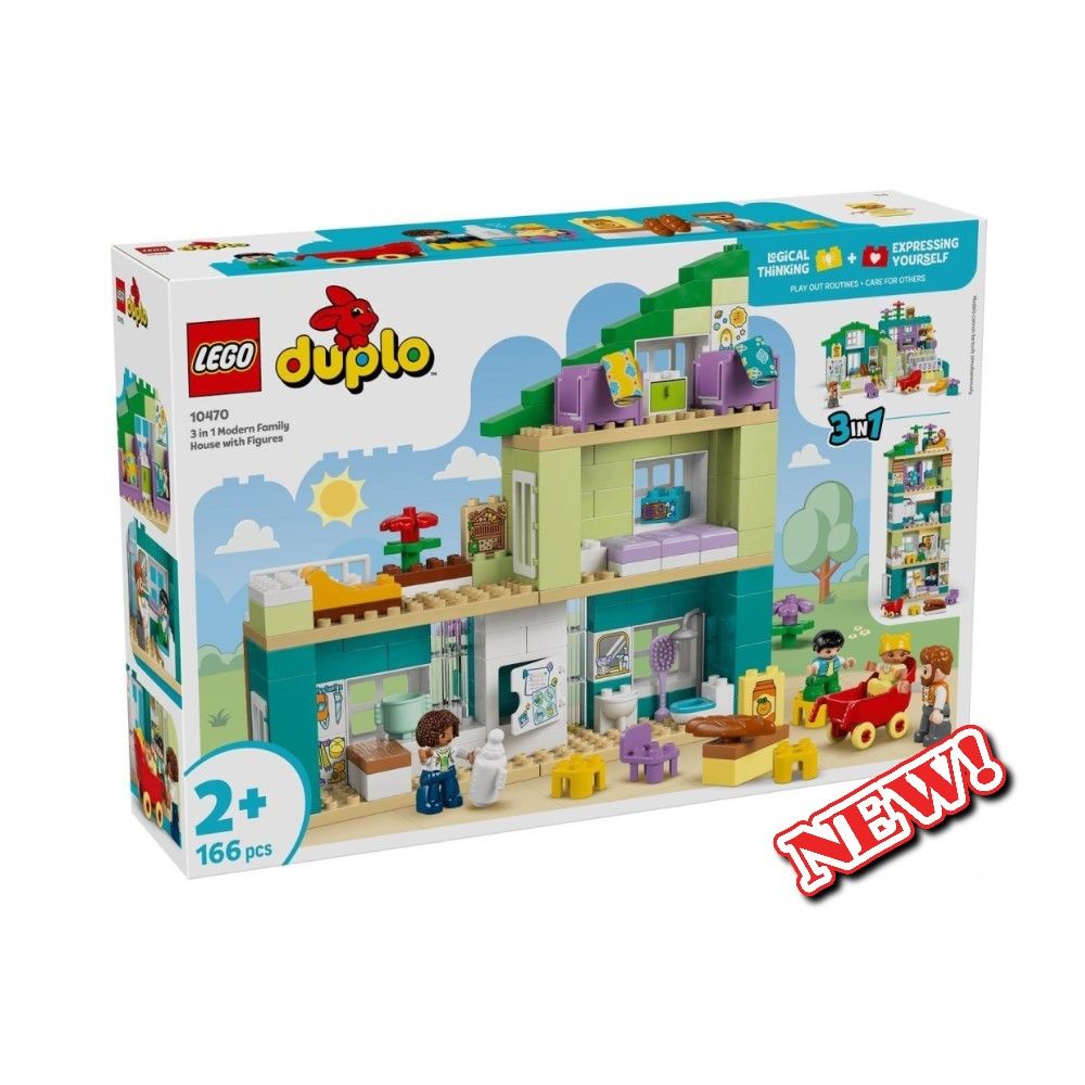 Casa de Família Moderna 3 em 1 com Figuras