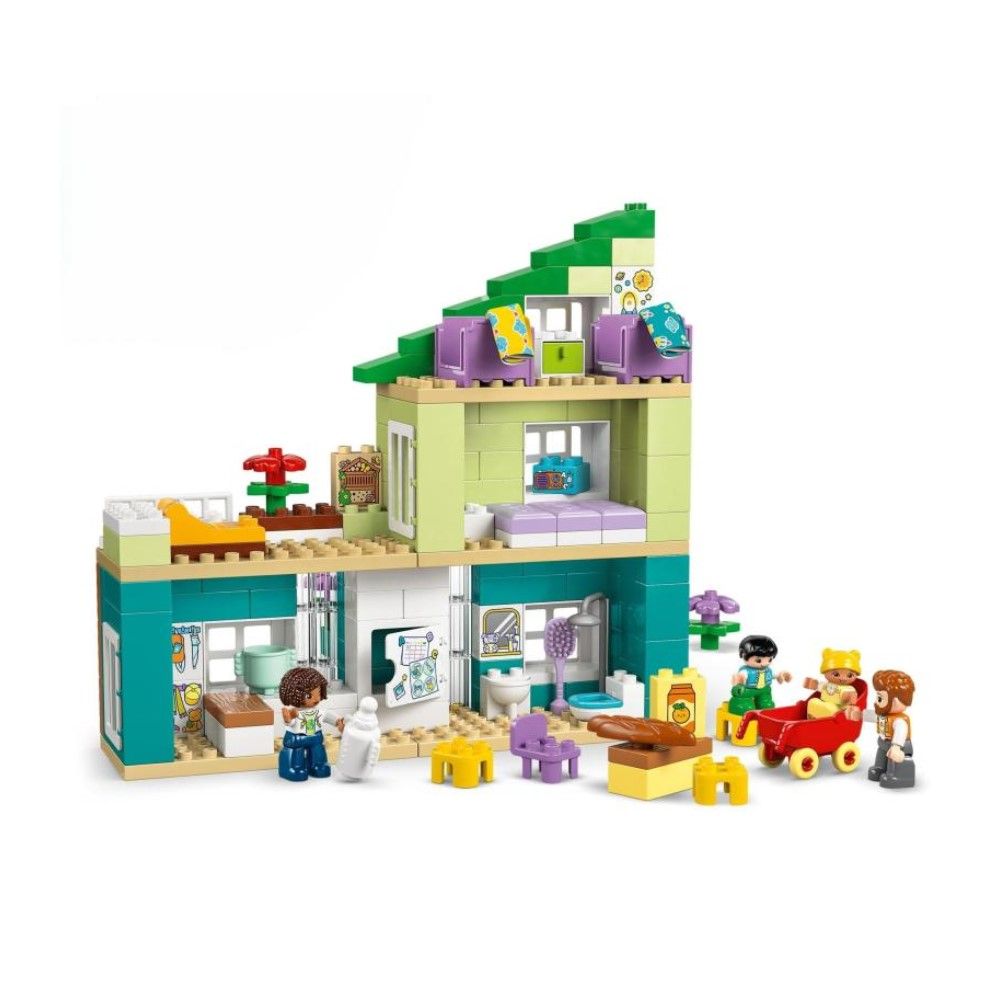 Casa de Família Moderna 3 em 1 com Figuras