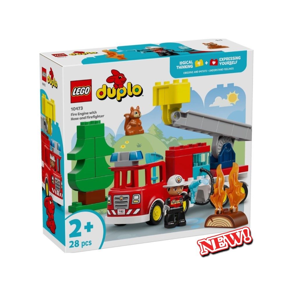 Camião dos Bombeiros com Mangueira e Bombeiro