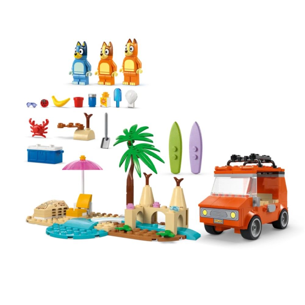 Viagem de Carro à Praia com a Bluey e a Família