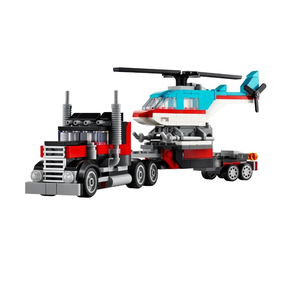 Camião de Plataforma com Helicóptero