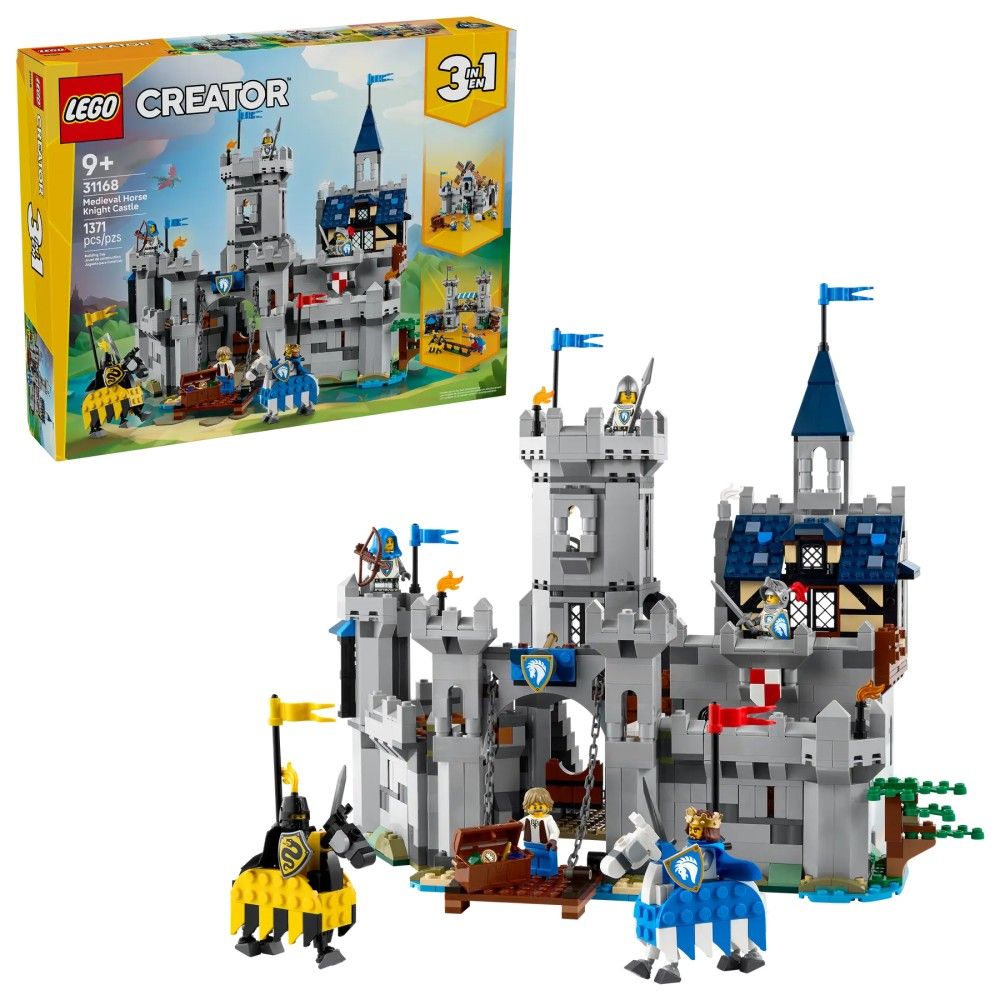 Castelo Medieval com Cavaleiro e Cavalo