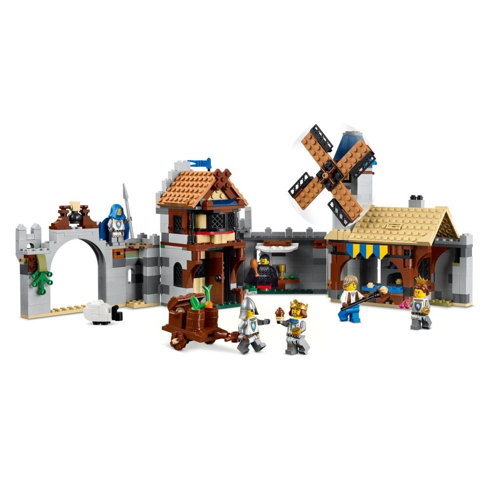 Castelo Medieval com Cavaleiro e Cavalo