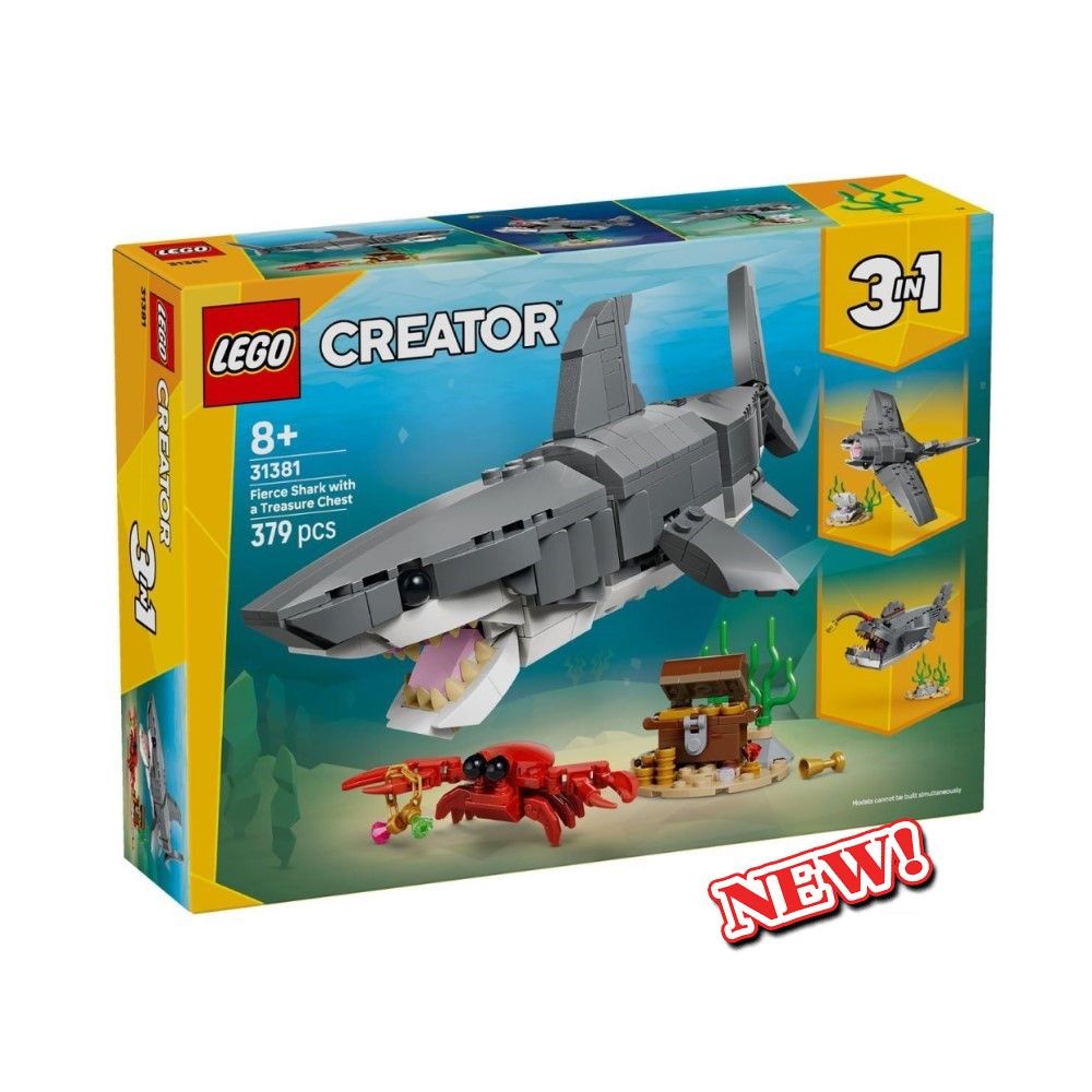 Tubarão Feroz Com Baú do Tesouro