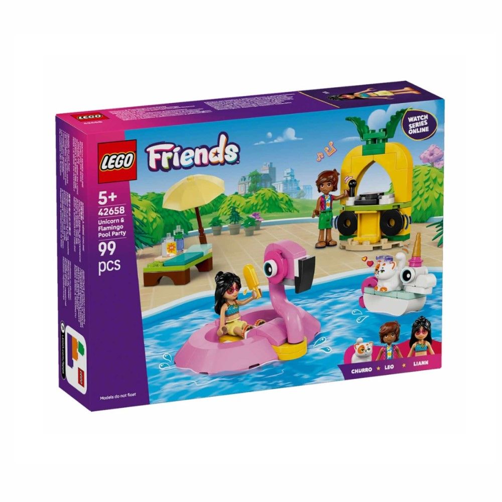 Festa na Piscina com Unicórnio e Flamingo