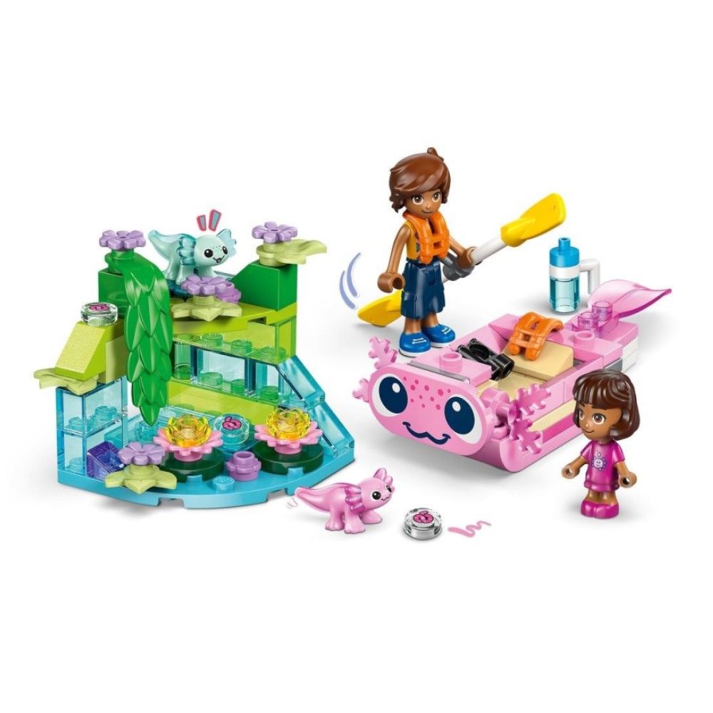 Barco de Aventuras em Forma de Axolote