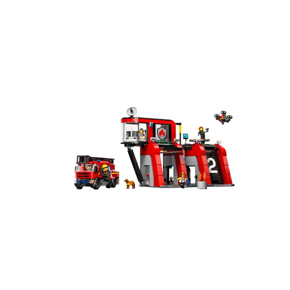 Quartel dos Bombeiros com Camião dos Bombeiros