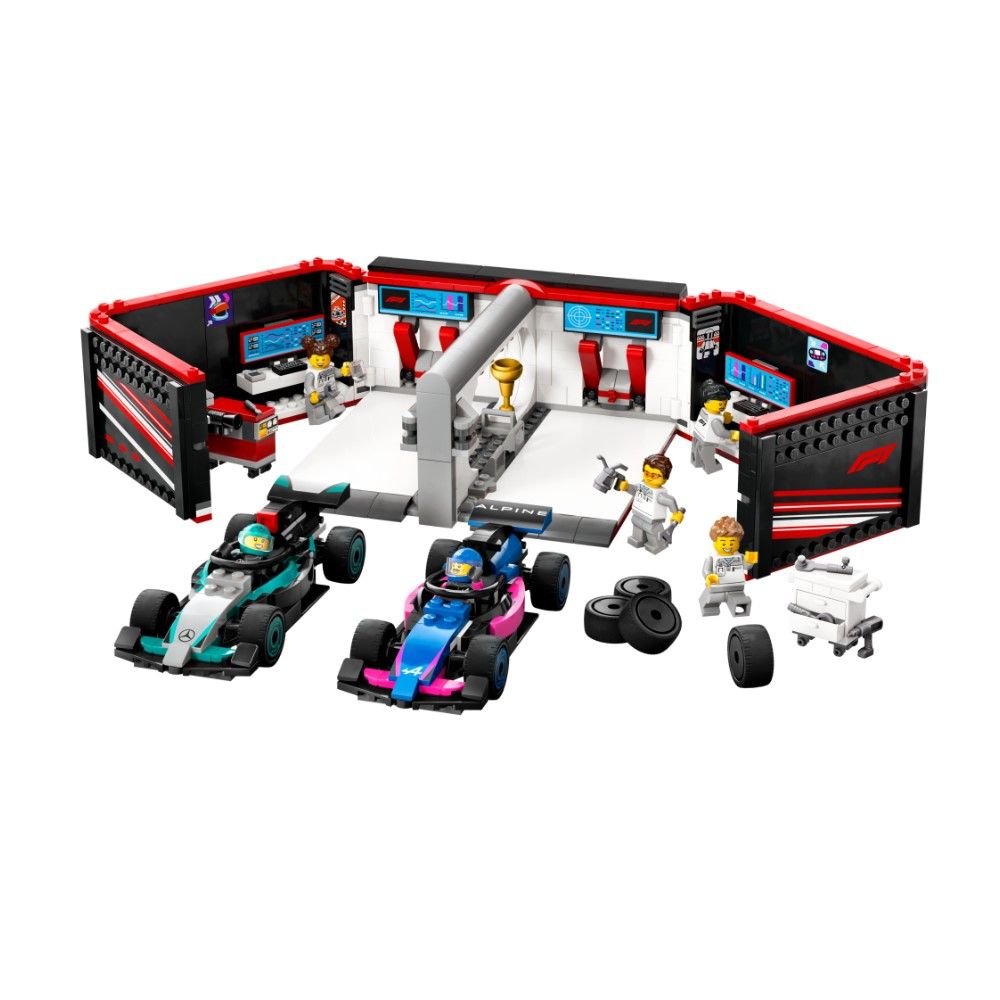 Garagem de F1 e Carros da Mercedes-AMG e Alpine