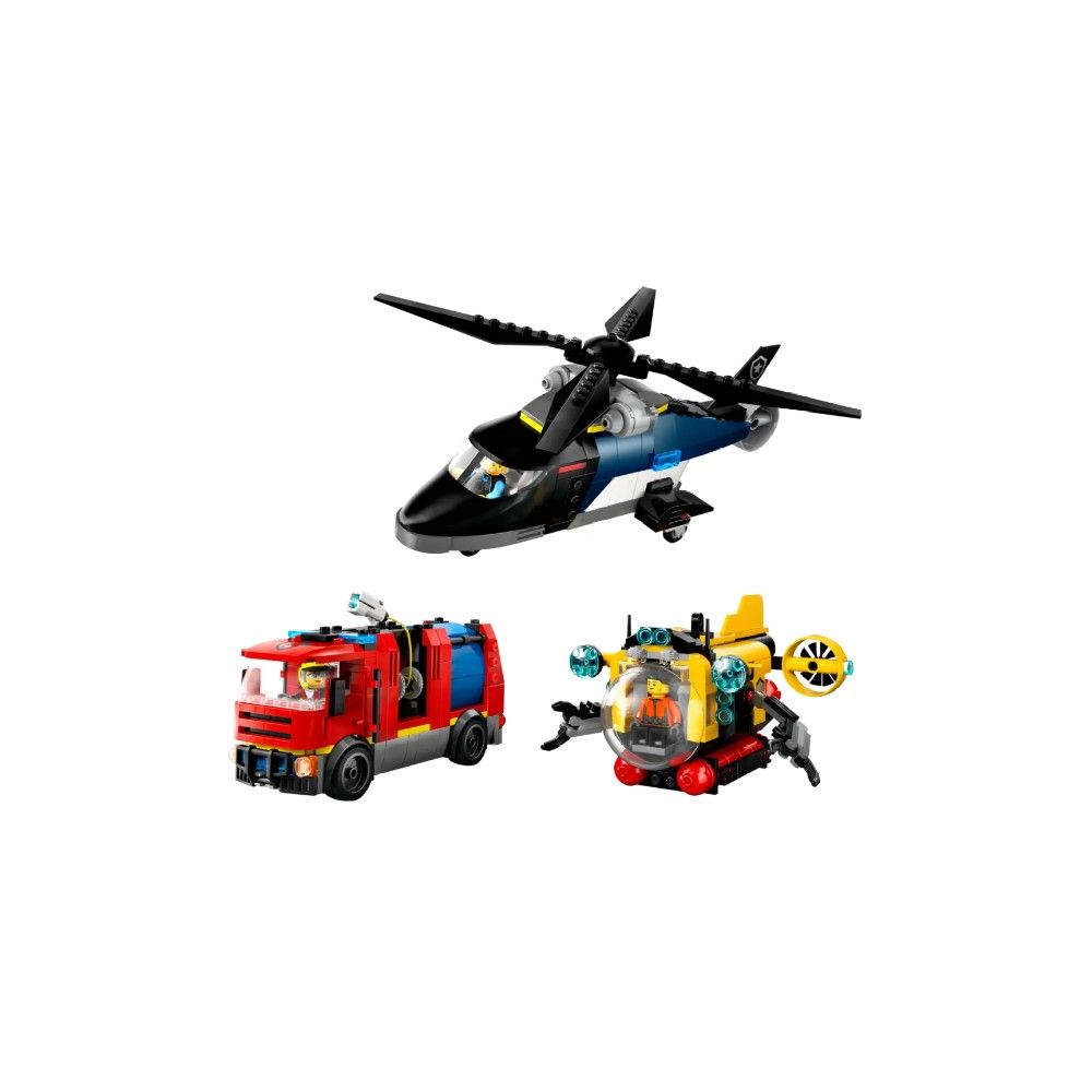 Combinação de Helicóptero, Camião dos Bombeiros e Submarino