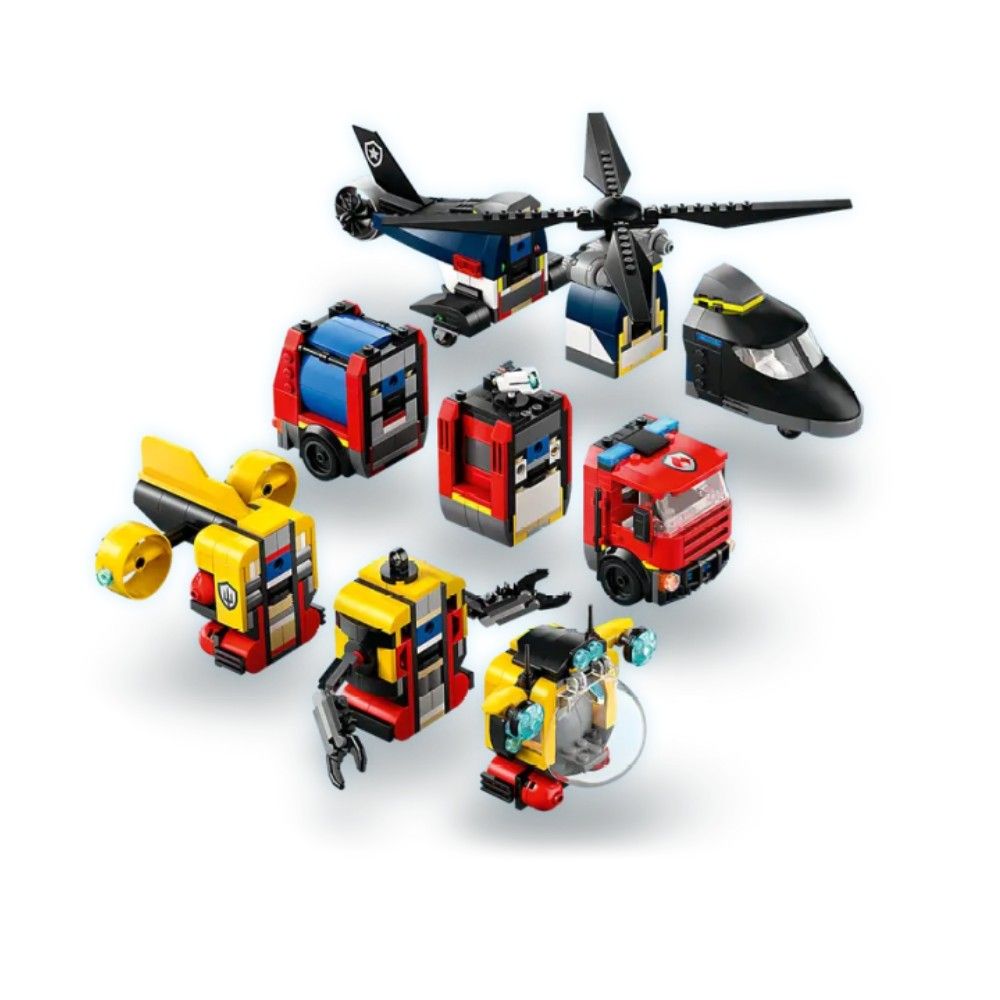 Combinação de Helicóptero, Camião dos Bombeiros e Submarino