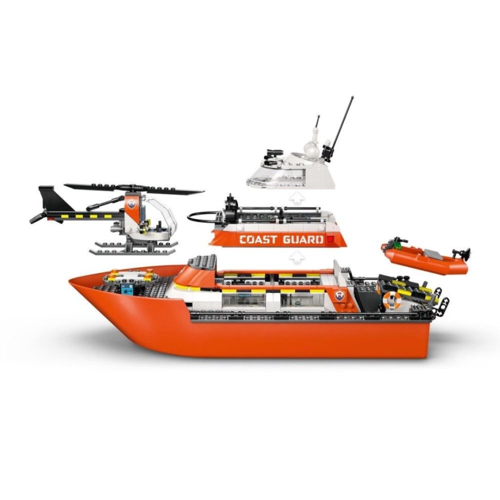 Barco e Helicóptero de Resgate da Guarda Costeira