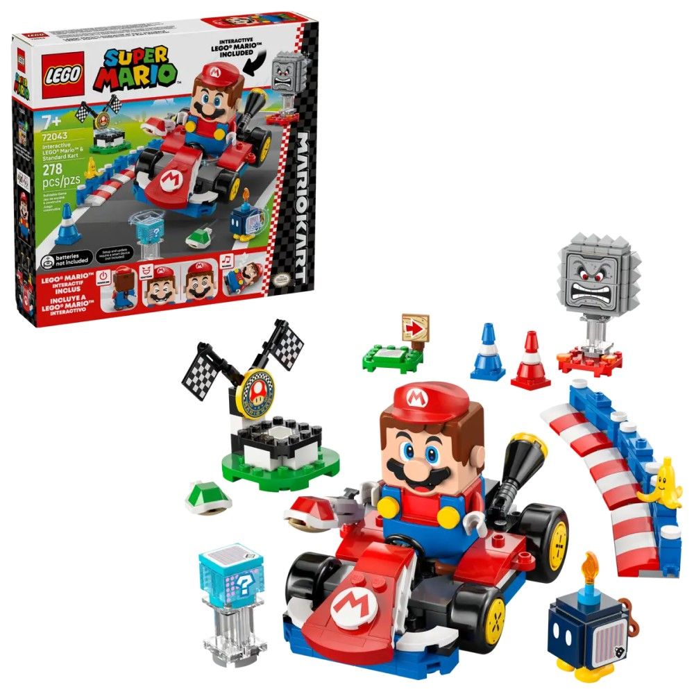 Mario Kart – LEGO Mario interativo e Kart padrão