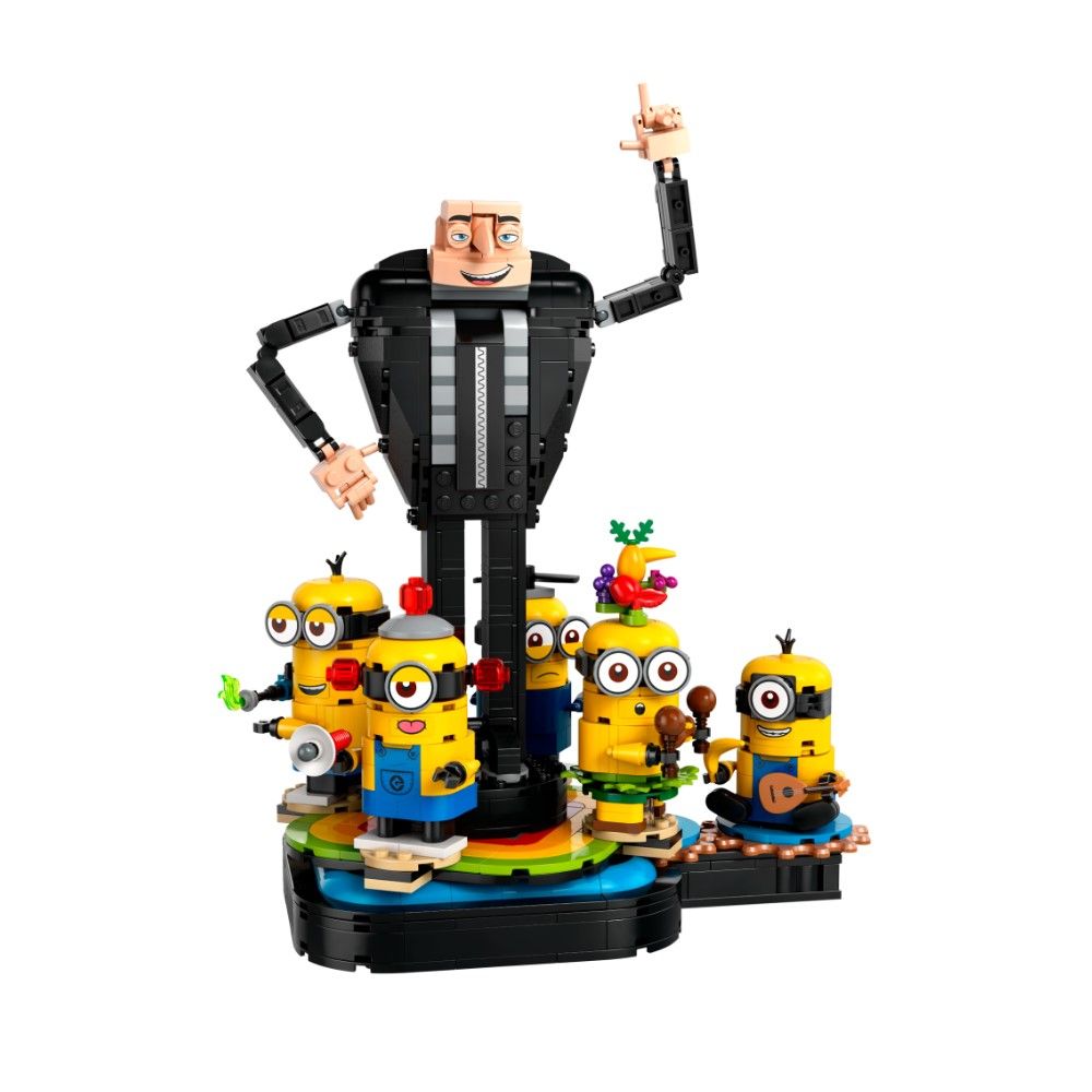 Gru e Minions Construídos com Peças