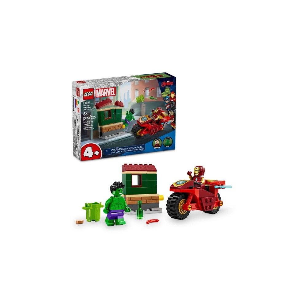 Iron Man com Mota e Hulk