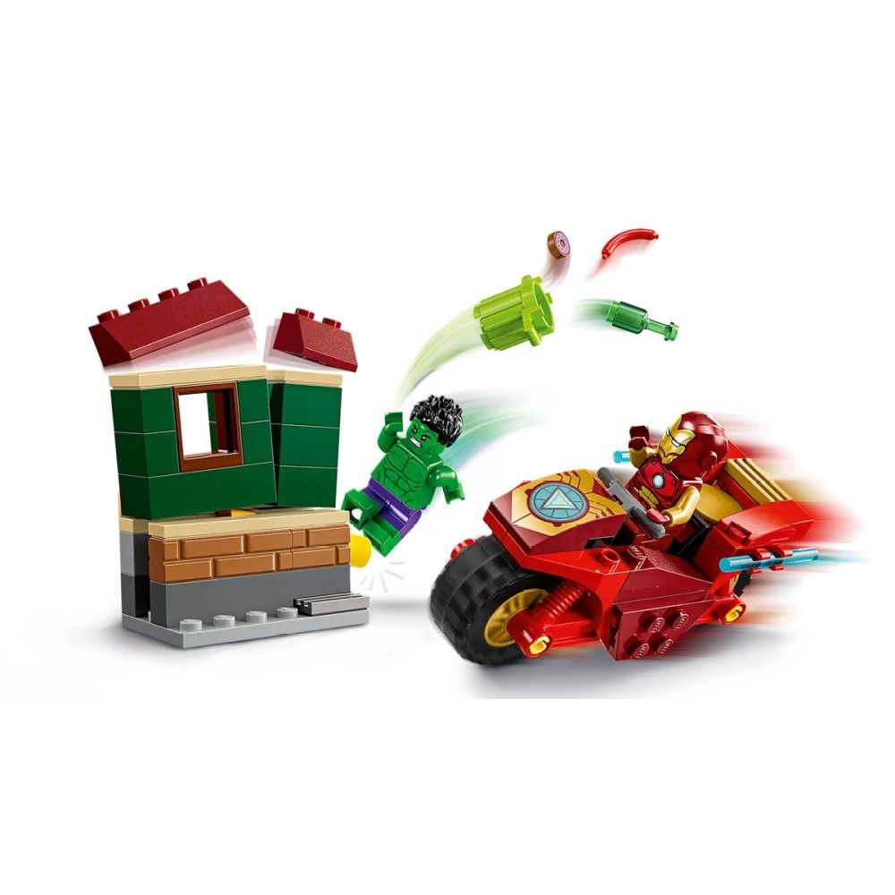 Iron Man com Mota e Hulk