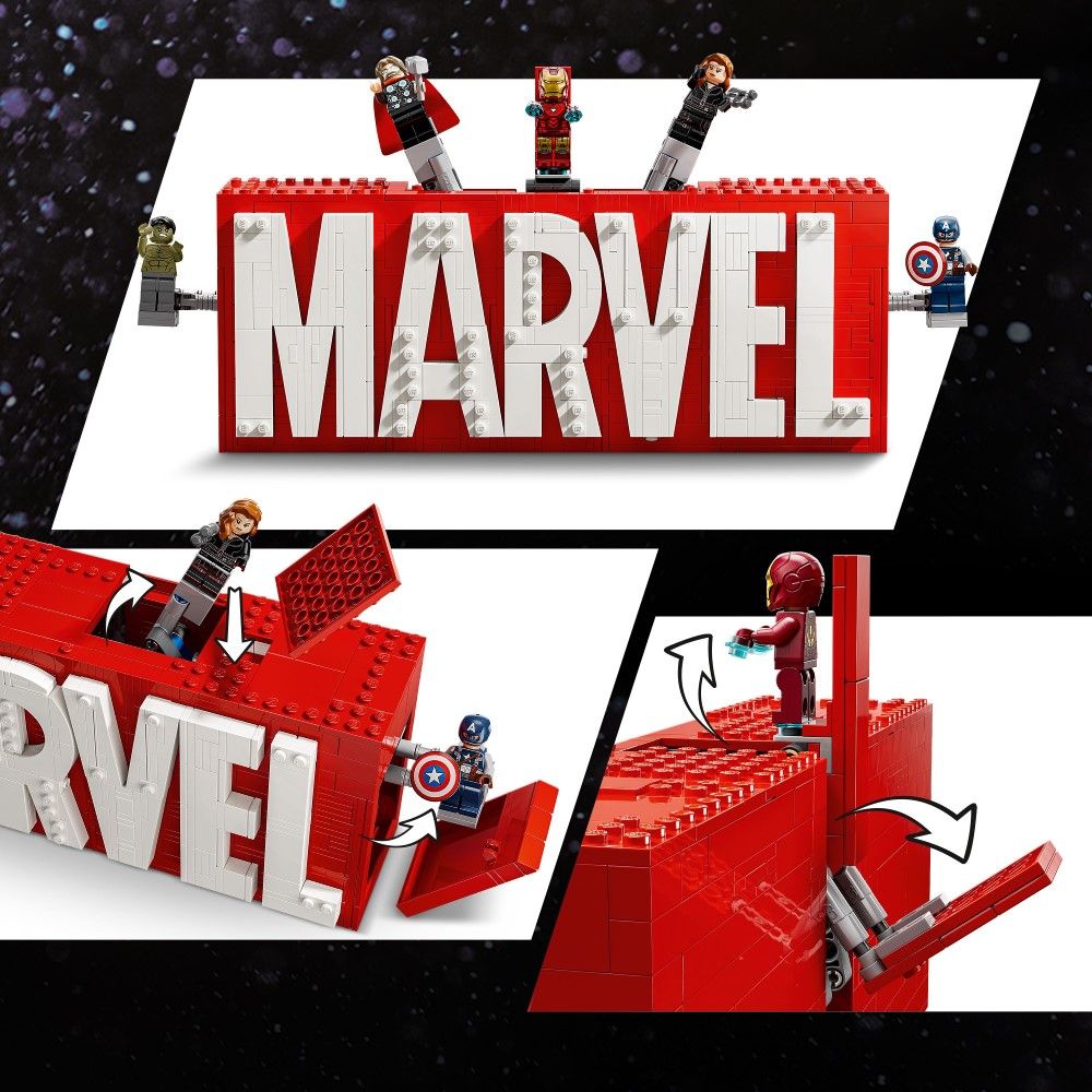 Logótipo MARVEL e Minifiguras