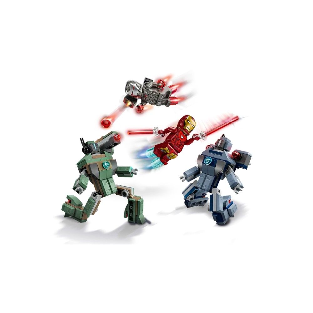Iron Man e Máquina de Guerra contra Drones Hammer