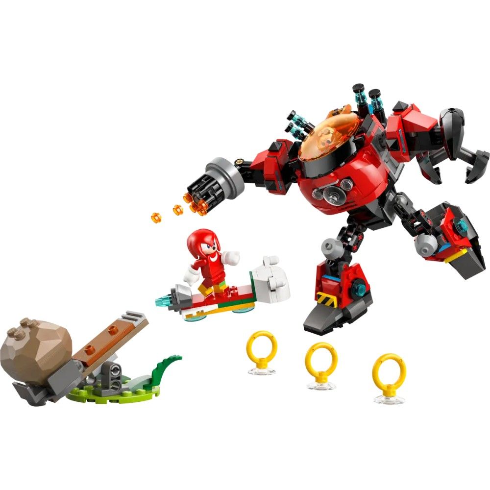 Knuckles contra Robô Egg Crusher do Dr. Eggman